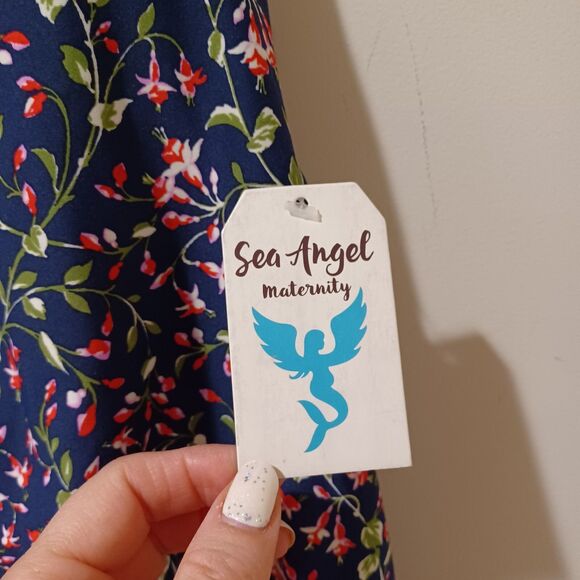 NWT Sea Angel Maternity One Piece Swimsuit Cherry Blossom Floral Print Stretch M - Picture 5 of 11